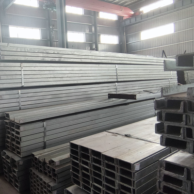 Saluran Baja Galvanis Dicelup Panas Batang Baja U Beam Struktural 16 Gauge