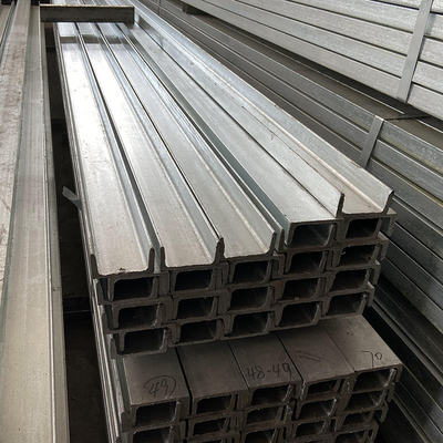 Saluran Baja Galvanis Dicelup Panas Batang Baja U Beam Struktural 16 Gauge
