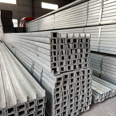 Saluran Baja Galvanis Dicelup Panas Batang Baja U Beam Struktural 16 Gauge